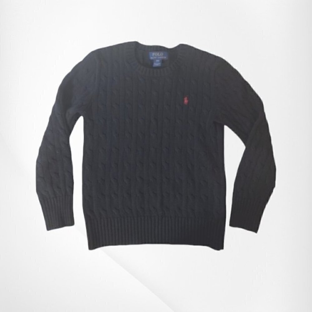 Polo Ralph Lauren Boy’s Cable Knit Sweater Size 8 in Polo Black
